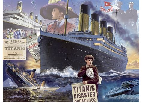 Poster Print Wall Art Entitled Titanic Horizontal