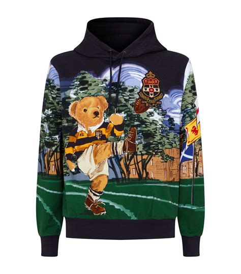 Men's ecofast pure team usa polo bear hoodie $69.50. Rugby Polo Bear Print Hoodie In 001 All Over Bear ...