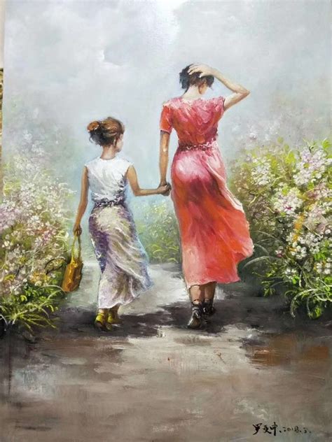 Oil Painting Of Mother And Daughter Etsy