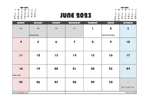 Printable June 2023 Calendar Free 12 Templates