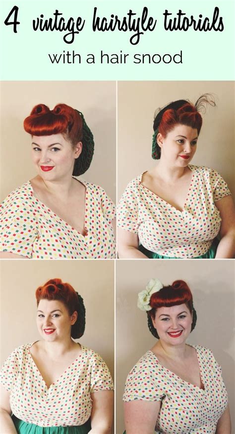 4 Ways To Wear A Snood Vintage Hairstyles Vintage Hairstyles Tutorial Retro Hairstyles
