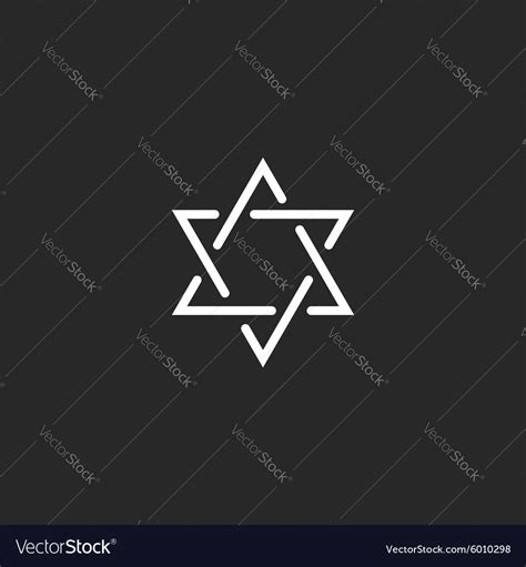 Star Of David Monogram Logo Hexagram Of Thin Line Vector Image