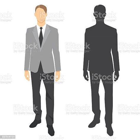 Isolated Image Of Office Male Manager Assistant Flat Vector Silhouette