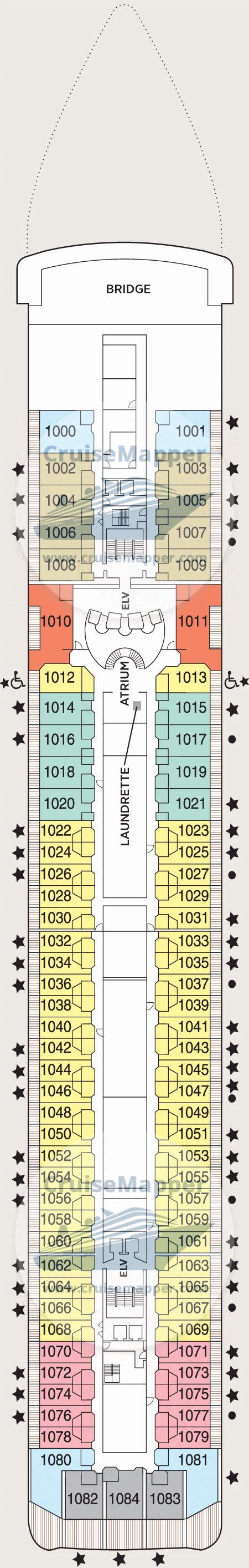 Seven Seas Mariner deck 10 plan | CruiseMapper