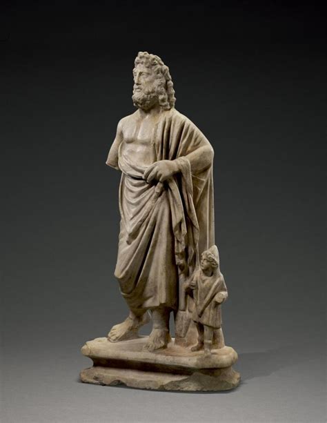 Roman Marble Figures Of Asklepios And Hygieiaaigle Circa Late 2nd