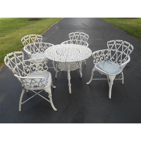 See more ideas about vintage patio, vintage patio furniture, metal chairs. Vintage Cast Aluminum Patio Set-Set of 5 | Chairish