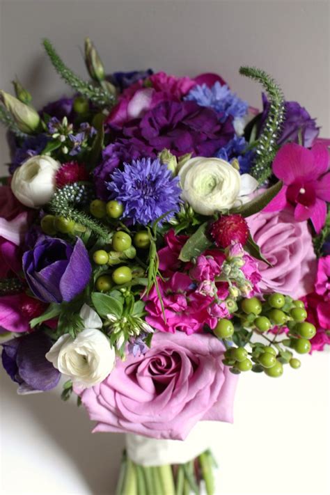 If you are planning a unique wedding visual feast, you will be inspired by the pink invitation, bouquets with pink and purple flowers, wedding cake dotted with pink and purple flowers. www.studioblush.com #bouquet jewel toned bridal bouquet ...