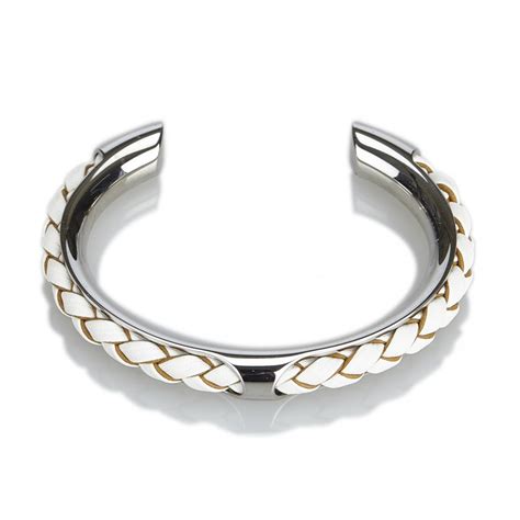Guaranteed authentic hermes sterling silver cdc cuff bracelet. Hermès Vintage - Kyoto Tresse Cuff - Silver - Metal ...