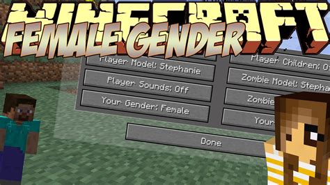 Minecraft Mods Showcase Female Gender Mod 18 1710 Youtube