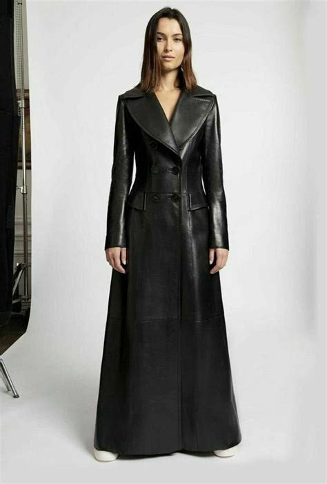 Noora Women S Lambskin Leather Black Trench Coat With Pockets Mj37 Ebay