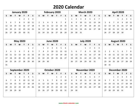 State & national holidays are included into free printable calendar. 2020 Printable Calendar - Download Free Blank Templates