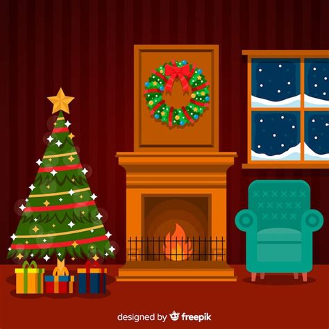 Free Vector Christmas Fireplace