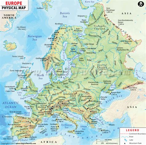 Physical Map Of Europe And Russia Secretmuseum