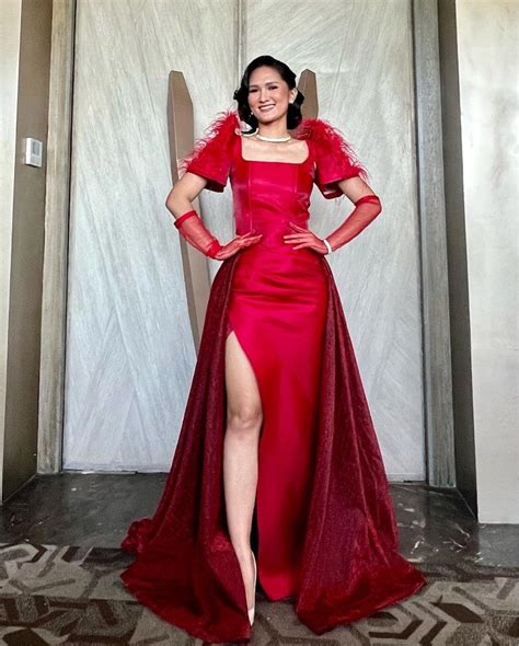 Modern Filipiniana Red Gown For RENT Women S Fashion Dresses Sets Evening Dresses Gowns
