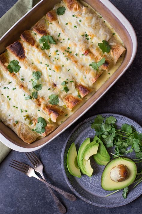 Another option for making creamy enchiladas is to use sour cream. Hatch Green Chile Chicken Enchiladas - Lovely Little Kitchen