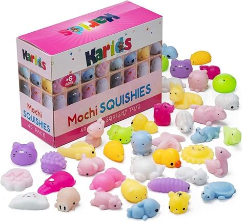 40 Pack Mochi Squishy Toy Squishies Stress Toys Fidget Kawaii Stuff