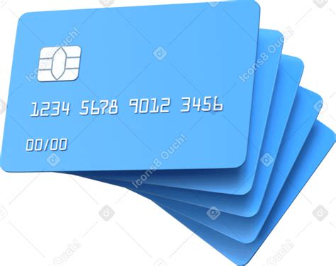 3d Blue Credit Cards Png Svg
