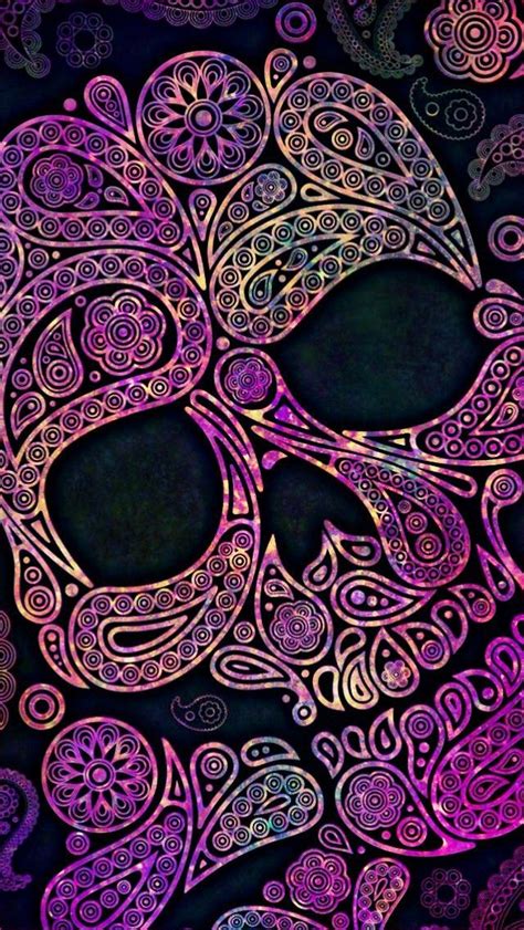 paisley skull glalaxy made by me patterns purple glitter sparkles wallpapers backgrounds