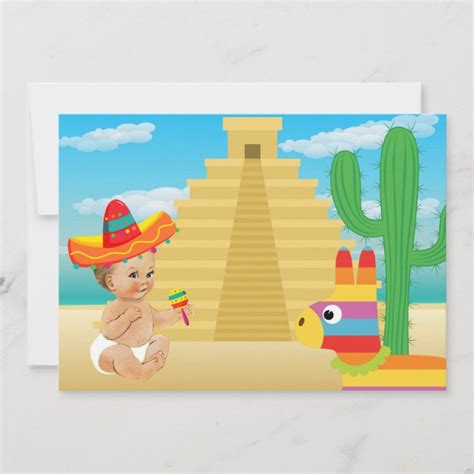 Mexican Baby Shower Invitation With Vintage Baby