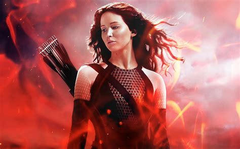 Jennifer Lawrence Actriz The Hunger Games Wind Arrows Look Away