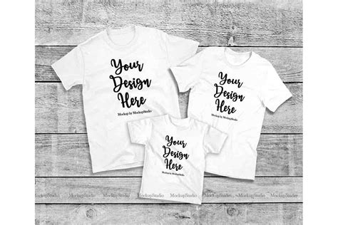 Find family designs printed with care on top quality garments. Matching Family White T-Shirts Mockup, Parents Kids Shirts