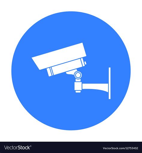 Security Camera Icon In Black Style Isolated Vector Image