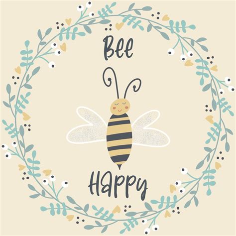 Bee Happy Bee Kind Bee You Nursery Print Quote Wall Decor Etsy