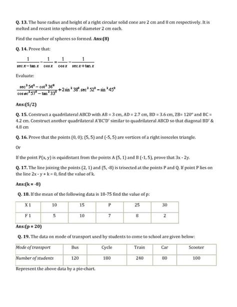 Cbse 10th Standard Maths Sample Question Papers Us New England Yacht