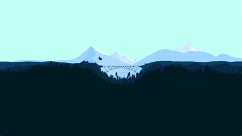 Bridge Between Two Mountains Forest Minimalism Artwork Hd Artist 4k