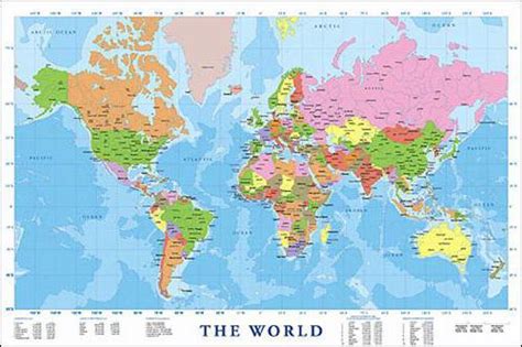 Физическая Карта Мира Крупным Планом Фото — Скачать фото