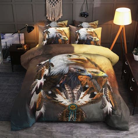 Eagle Native American Cotton Bed Sheets Spread Comforter Duvet Cover