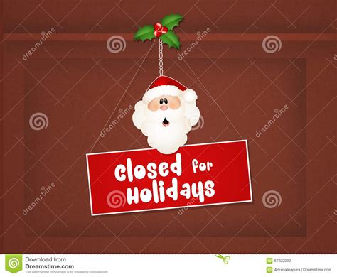 Closed For Christmas Holidays Stock Illustration