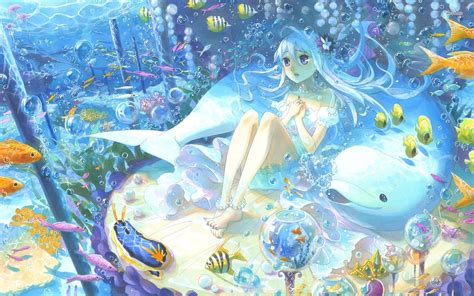 Anime Mermaid Hd Wallpaper With Images Anime Mermaid Anime Anime