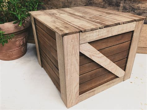 Rustic Oak Wood Storage Crate With Lid Wooden Box With Lid Etsy
