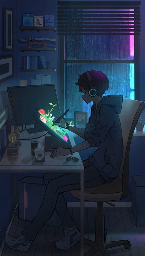 Anime Computer Boy