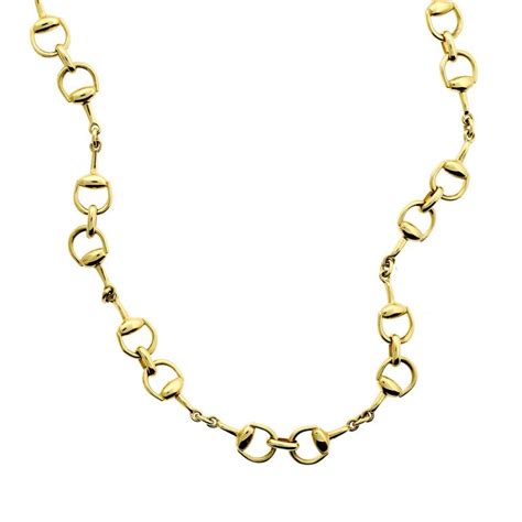 Gucci Gold Horsebit Necklace At 1stdibs Gucci Horsebit Necklace Gold