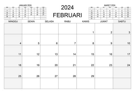 Kalender Februari 2024 Kalender365su