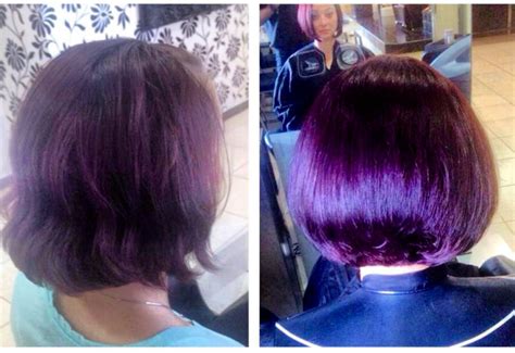 beautiful illuminating purple bob by glamour hair salon abu dhabi glamour hair glamour hair