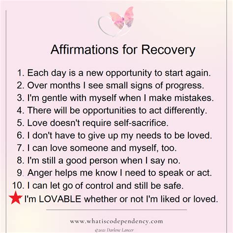 Affirmations For Codependency Recovery By Darlene Lancer Becoming