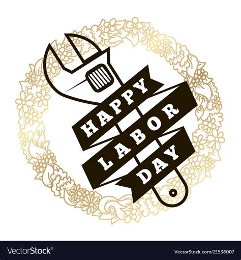 Happy Labor Day Emblems Royalty Free Vector Image