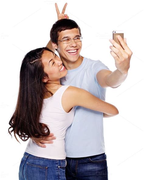 Couple Taking Selfie Technology Photos Couples Photo