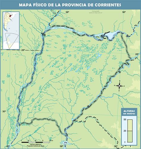 Mapa Físico Mudo De La Provincia De Corrientes Ex