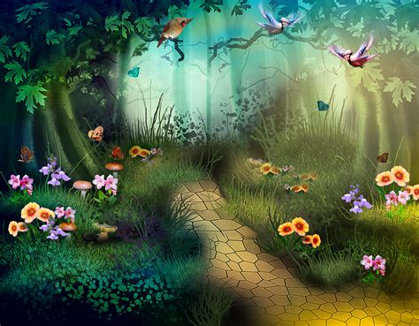 Bosque Encantado Fondo De Dibujos Animados Papel Pintado Encantado X Wallpapertip
