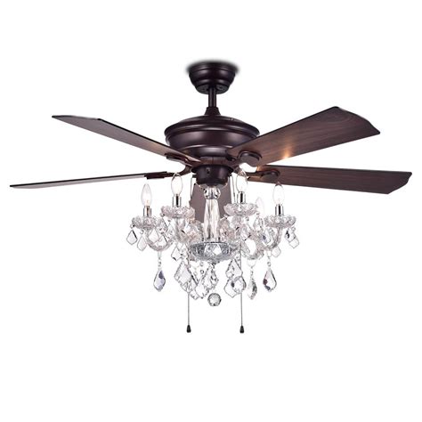 Classic chandeliers have a large number of crystal prisms which choosing between a chandelier and a ceiling fan can be quite a confusing task for many homeowners. Warehouse of Tiffany Havorand 52 in. Indoor Bronze Ceiling ...