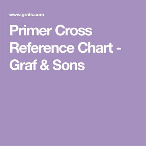 Primer Cross Reference Chart Graf And Sons Reference Chart Cross