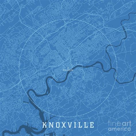 Knoxville Tn City Vector Road Map Blue Text Digital Art By Frank