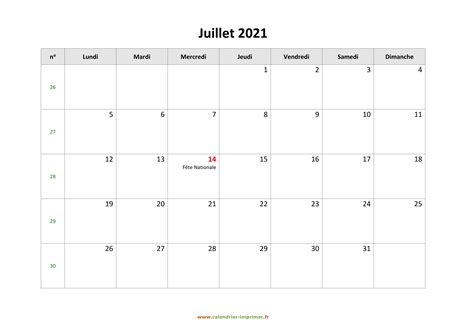 calendrier juillet   imprimer