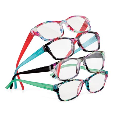 colorful readers glasses with precision crafted lenses set of 4 available in 6 different