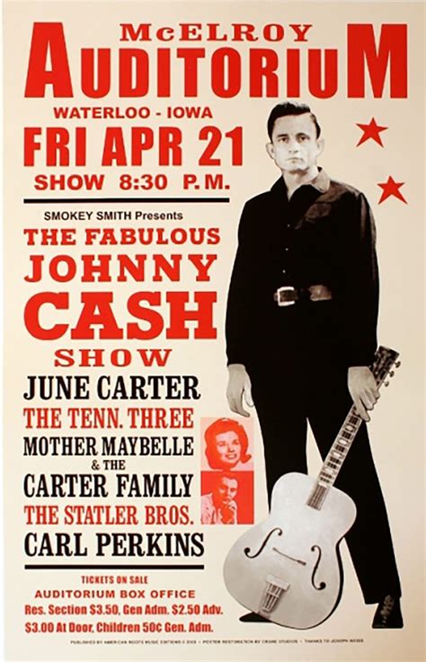 Johnny Cash Vintage Concert Poster Iron On Transfer 3 Divine