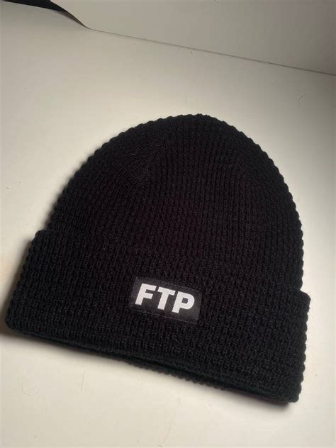 fuck the population ftp waffle knit logo beanie grailed